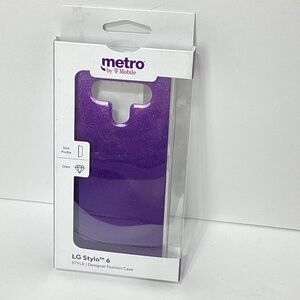 LG Stylo 6 Designer Phone Case Slim Profile Purple Sparkle Fashion Cell Case